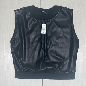 Express Faux Leather Top